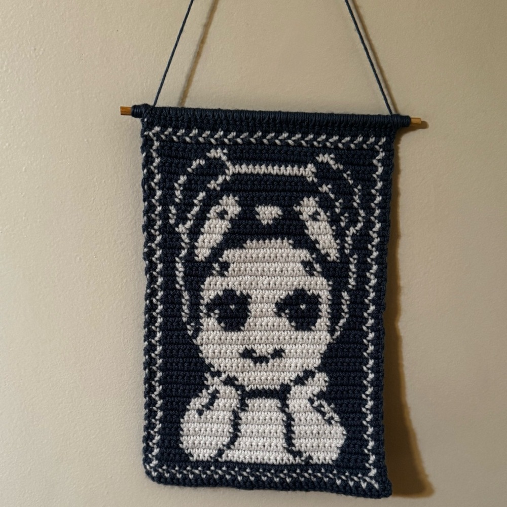 Sonny Angel crochet tapestry - panda